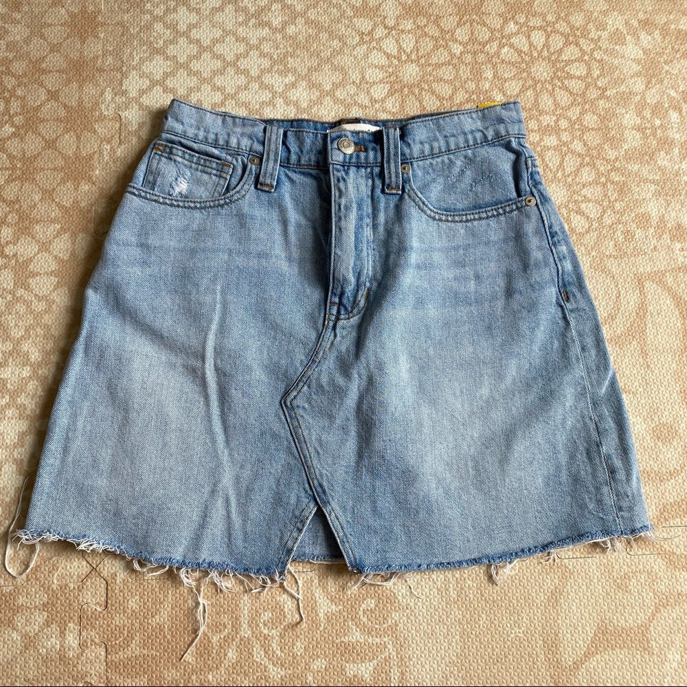 Madewell Raw Hem Denim Skirt 26
